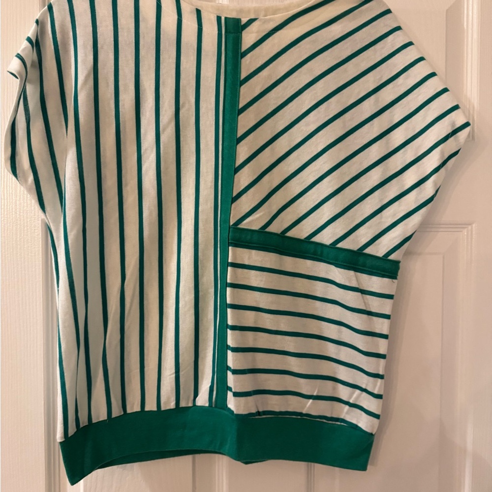 VTG Smith & Jones Striped Green and White Top